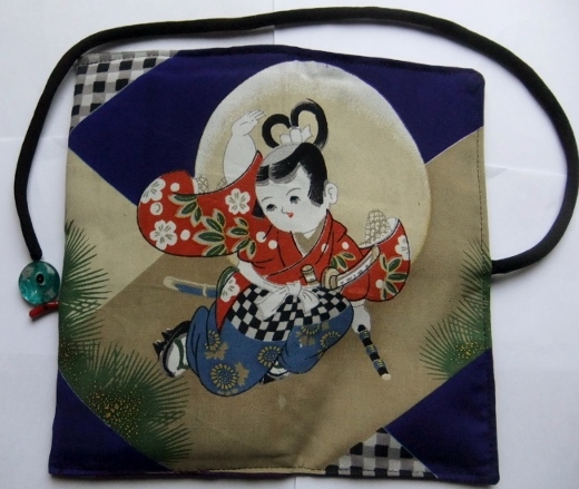 着物リメイク 男の子の着物で作った和風財布 1016