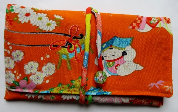 送料無料 女の子の着物で作った和風財布・ポーチ 3634
