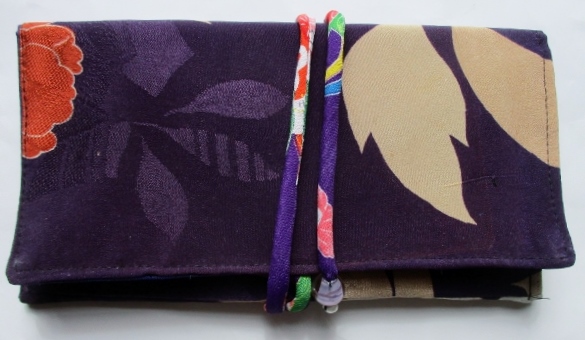 花柄の着物で作った和風財布・ポーチ 3798